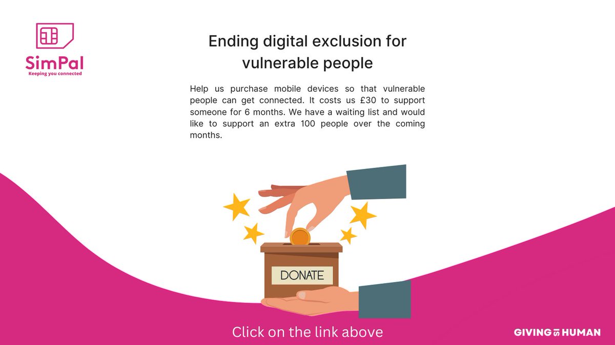 YoursimPal's tweet image. A rare ask from us! 
#DigitalExclusion is one of the biggest drivers of poverty in the UK. Demand for our service are increasing rapidly. If you could help us, we would be extremely grateful. Every little helps, as they say 🙏
donate.givingishuman.co.uk/campaign/65266…