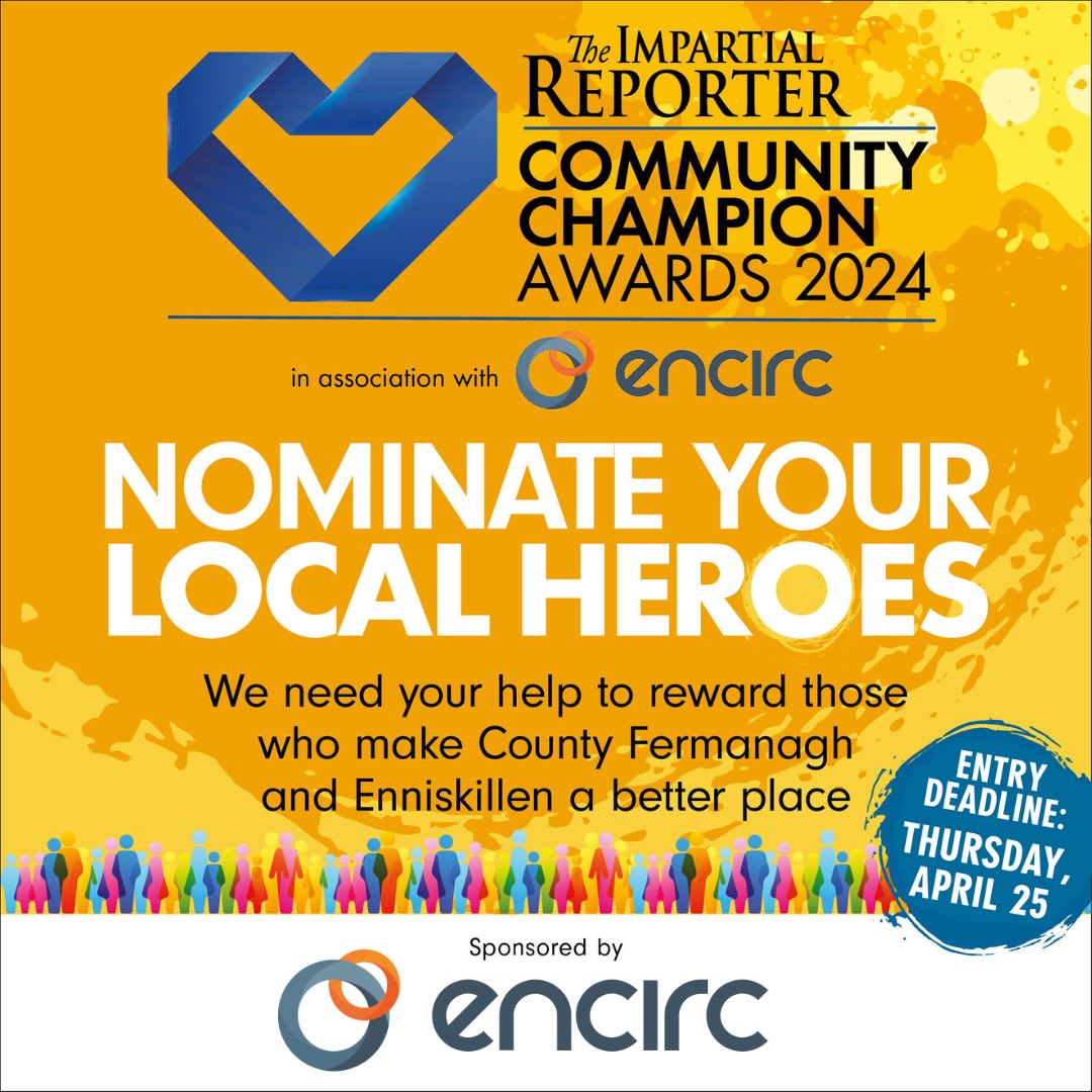 Remember to get your votes in for the Impartial Reporter Community Champion Awards, which we are pleased to be sponsoring this year. Do you want to learn more about how you can nominate your local hero? 👉 impartialreporter.com/community-cham…