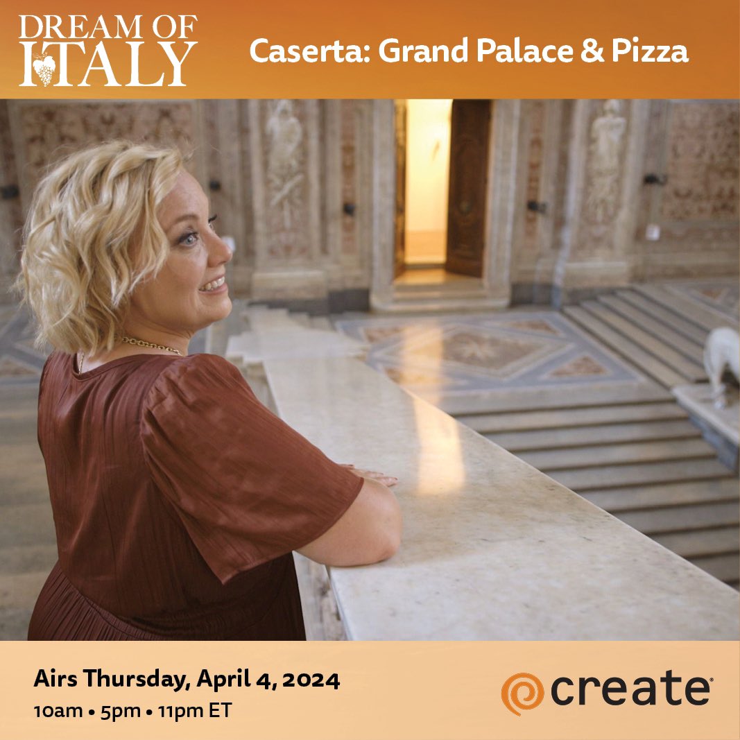 Today on @CreateTVchannel join me in Caserta to visit a thousand-room palace and world’s greatest pizza maker Franco Pepe. Visit dreamofitaly.com/season3 #italy #travelshow