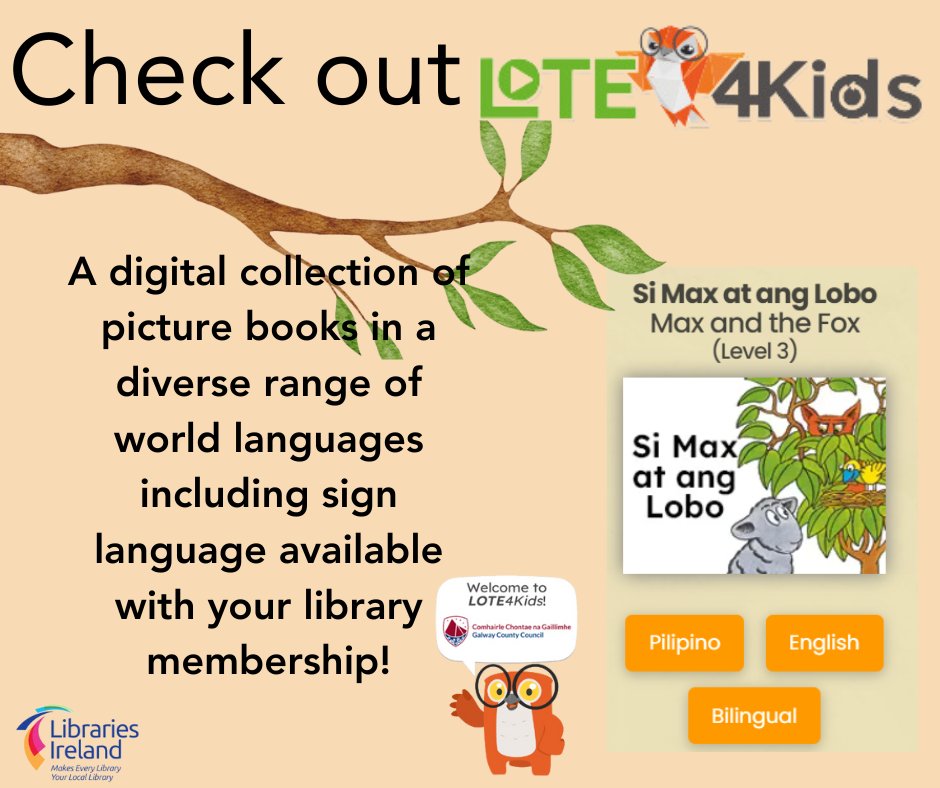 LOTE4Kids is a FREE resource that provides thousands of picture books in over 60+ World Languages, to allow kids to enjoy books and learn language through the magic of storytelling. #lote4kids #LoveGalwayLibraries #lovelanguages @GalwayCoCo @LibrariesIre