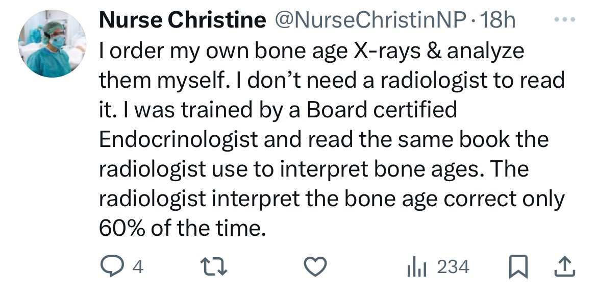 These people are so full of hubris!!! I am an emergency physician who has treated thousands of patients… yes, I review the initial radiology study and put in my initial read in order to expedite patient care HOWEVER I’m not a radiologist and I am not competent to do the final…