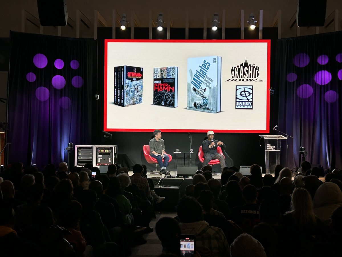 EJCrawford4's tweet image. Amazing start to #VersoFest2024 last night, w/ the remarkably gracious and routinely brilliant @MrChuckD, @JohnnyTemple450 of @AkashicBooks &amp;amp; @JuneArcher. Many thanks to the 300+ who braved the winds and rain to make it out.

#VersoFest #WestportLibrary @WestportLibrary