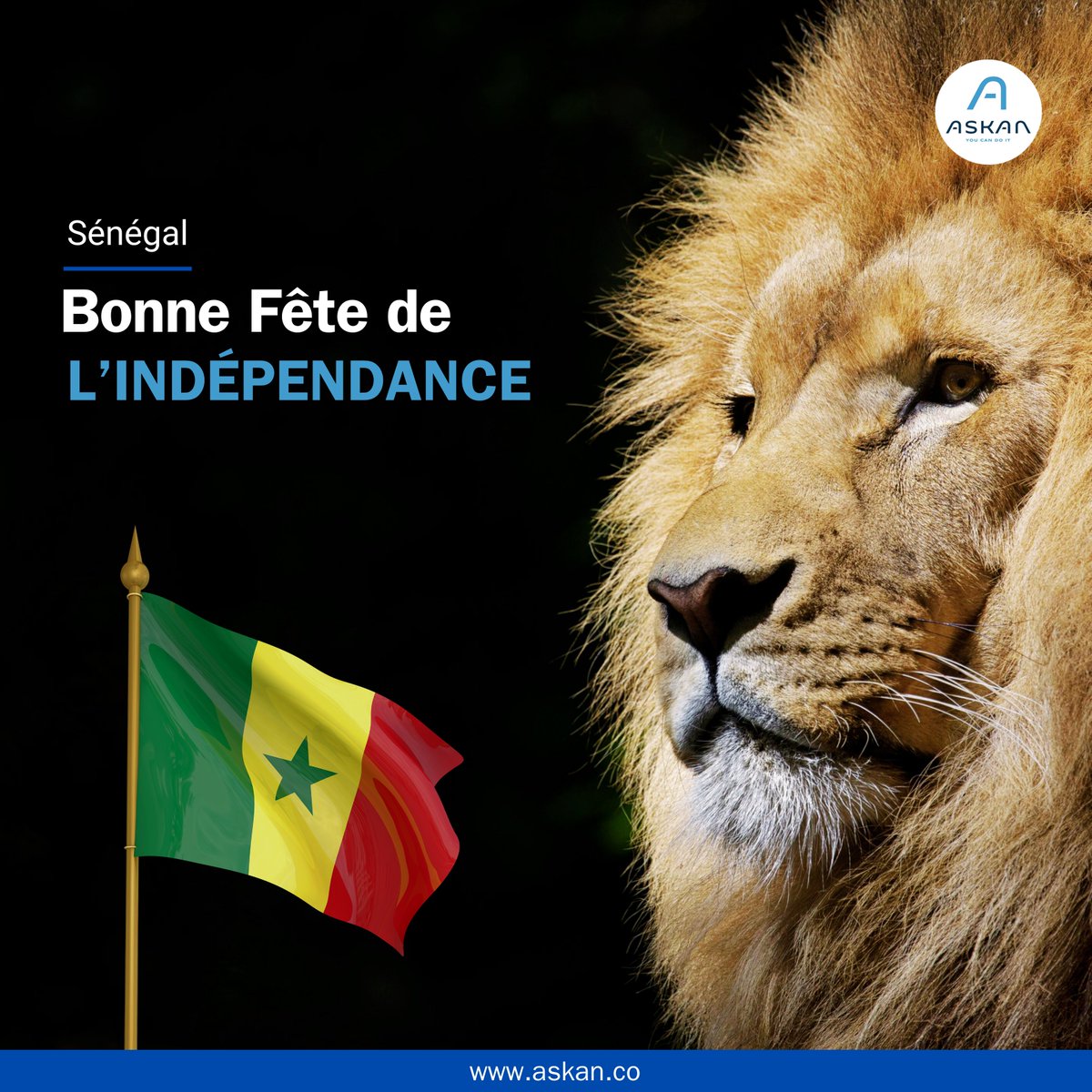 Le 04 Avril, c'est le jour de l'indépendance du Sénégal ! 🇸🇳💪🏾 . Askan souhaite une très bonne fête à sa communauté sénégalaise. Diadieuf ! 👊🏾 . #Askan #Entrepreneuriat #Senegal #4Avril #Independance