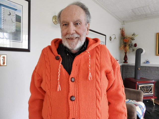 I have always enjoyed wearing hoodies so the Mrs. knit me this one. She chose bright orange so no hunters would shoot me while I am out wandering around taking pictures.