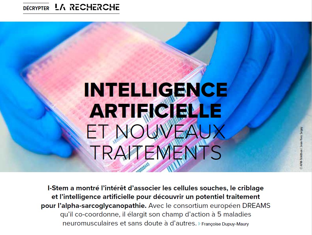 We're in the Press!📰 @Telethon_France VLM mag has put the spotlight on DREAMS Project in its latest issue. 🌟 'AI & and Novel Treatments' 💡 In the pages of #VLM Nº208, discover valuable insights shared by pivotal members of the DREAMS research team. @Xavier_Nissan @Biosdfp