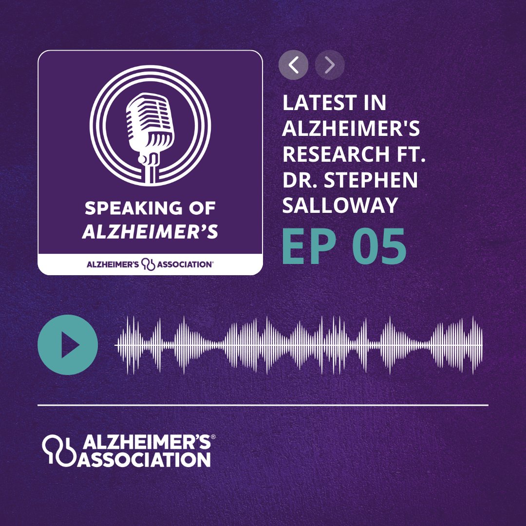 EPISODE 5 of the Speaking of Alzheimer's podcast is now live! We’re joined by Dr. Stephen Salloway, a leader in Alzheimer’s clinical research and founding Director of the Memory and Aging Program at Butler Hospital in Rhode Island. Listen now wherever you get your podcasts!