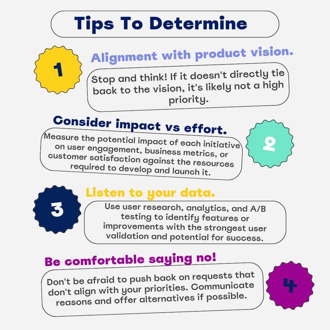 productdojo's tweet photo. New PM lesson: ruthlessly prioritize! 🎯 Gotta focus on features with the biggest impact. 

Leave a tip for a PM who might need it.👇🏾 https://t.co/PWZR48byU0