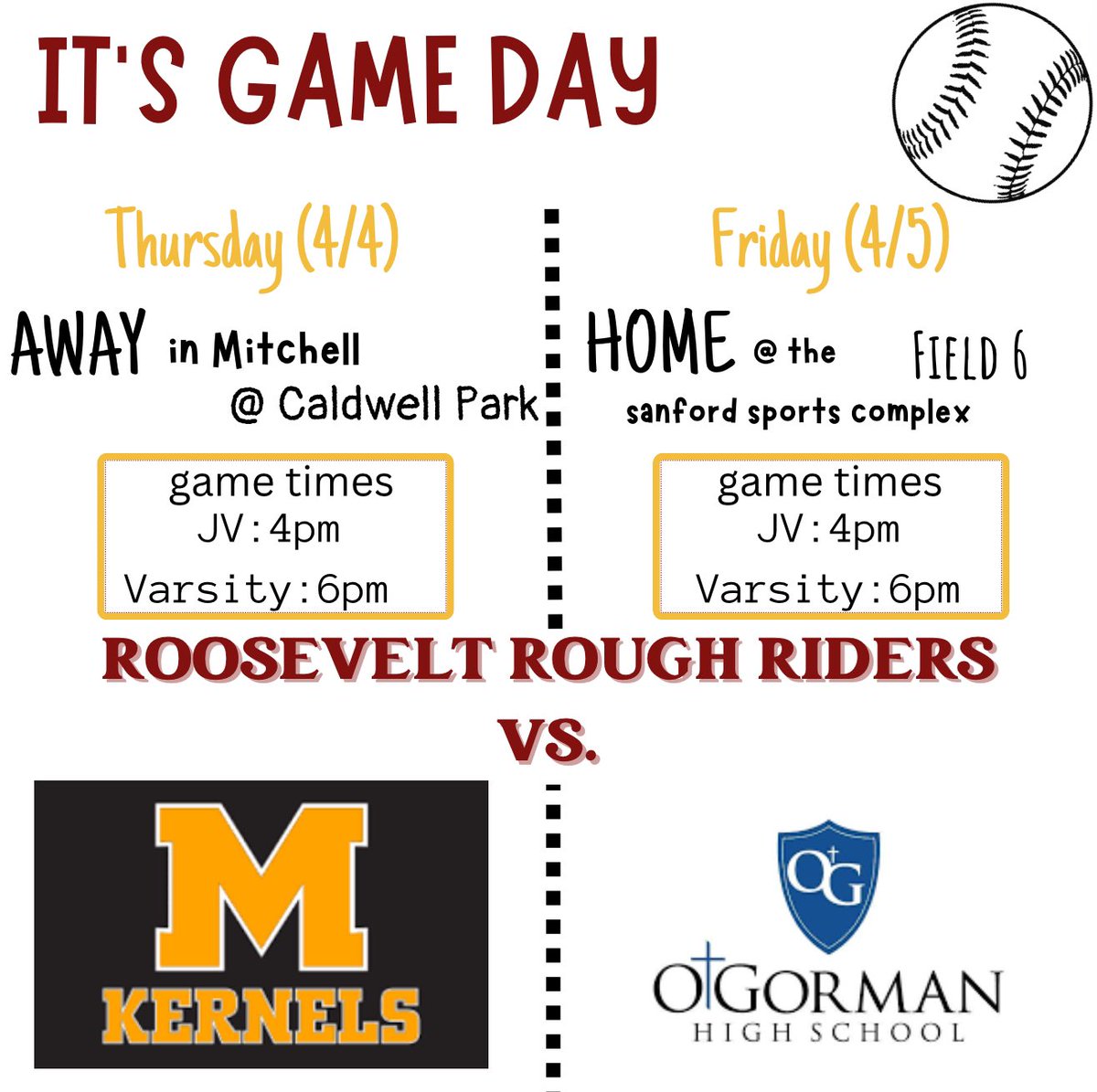 GAME DAY!! good luck riders!🥎🥎