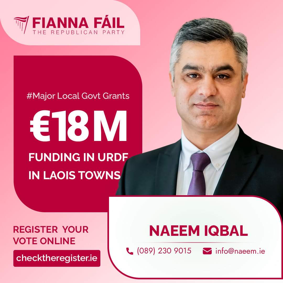 NaeemIqbalFA's tweet photo. #FiannaFail #DeliveringForLaois #DeliveringForIreland #URDF https://t.co/oWeVM7vOCx