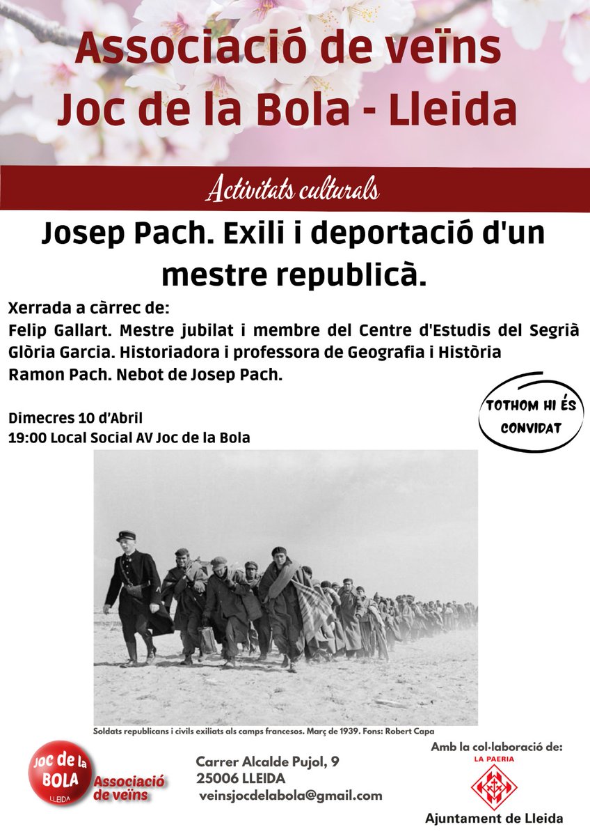 Aquest dimecres us convidem a un acte de memòria històrica que no deixa indiferent. Us esperem, reserveu-vos l'hora.