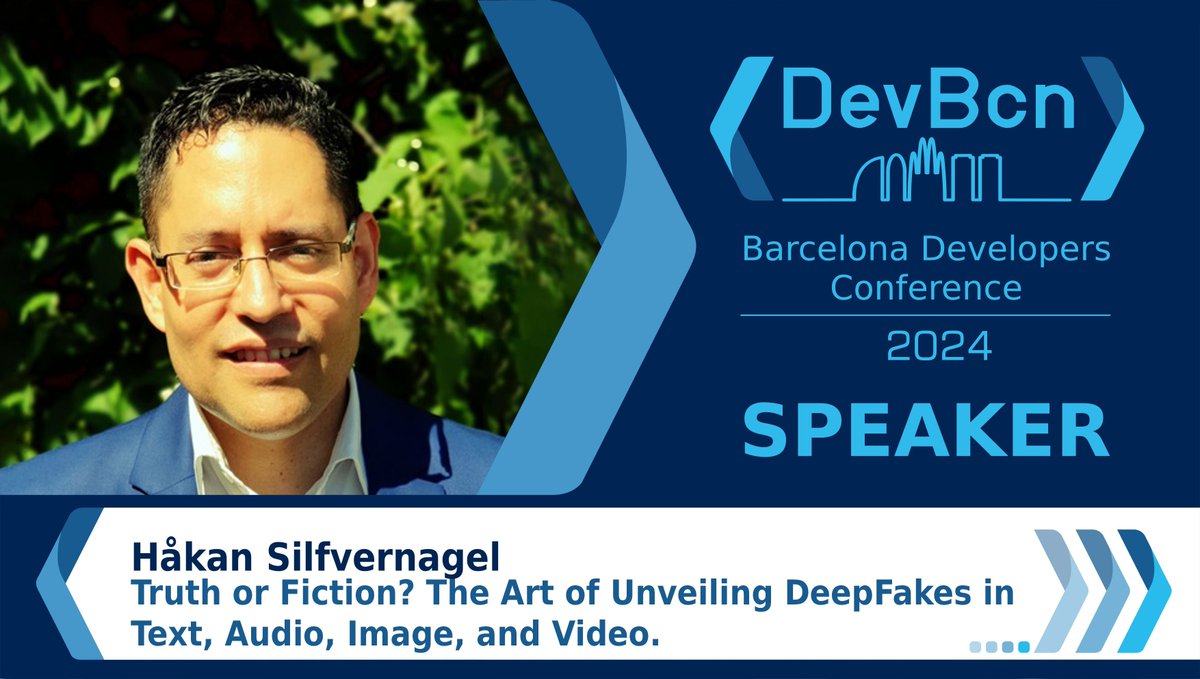 🔍 Can you spot a DeepFake? Join @agrevlis at #devbcn24 for 'Truth or Fiction? The Art of Unveiling DeepFakes in Text, Audio, Image, and Video.' Gear up to navigate the world of digital deceit! Details ➡️ buff.ly/3vvoGJJ