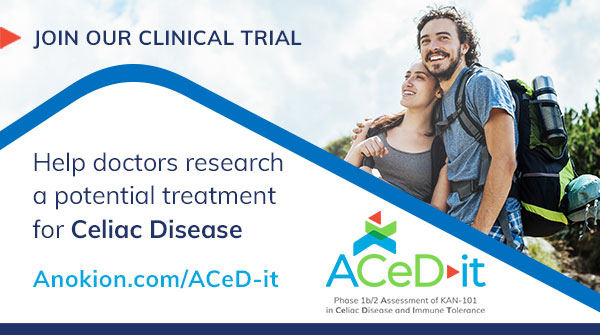 CeliacDotOrg's tweet image. Now enrolling adults with biopsy-confirmed celiac disease in a phase 1b/2 clinical trial testing the investigational drug KAN-101. Must be 18-70 years old and following a gluten-free diet. Compensation is available. Learn more and see if you qualify at iqualify.celiac.org.