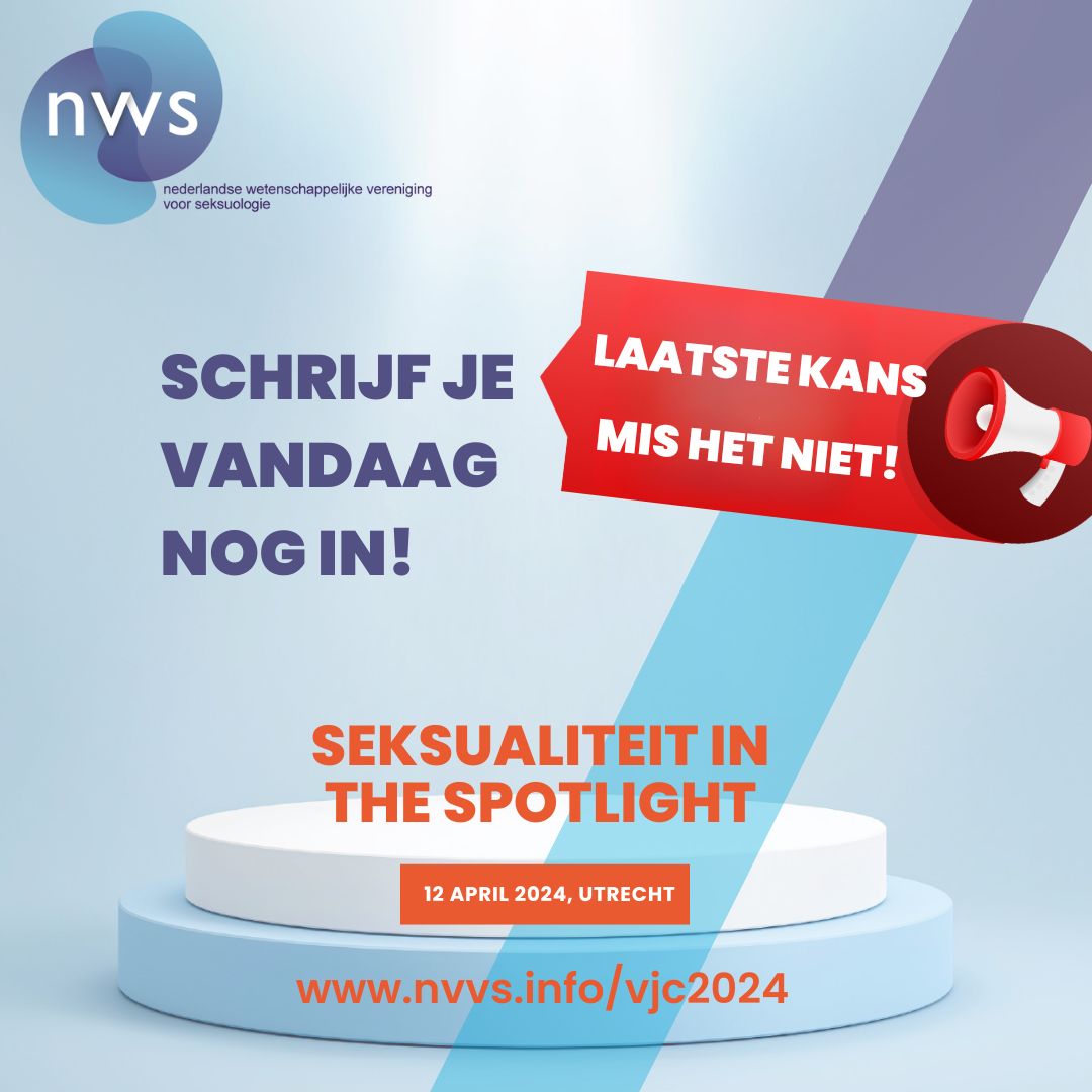 Nog 1 week en dan is het zover: het NVVS Voorjaarscongres 2024!

Nog niet aangemeld? Doe dit dan vandaag nog, ook voor virtuele deelname!

Vrijdag 12 april van 11.30 tot 17.15 uur in de Gertrudiskapel te Utrecht.

Het programma is geaccrediteerd met 5 punten! 
Mis het niet!