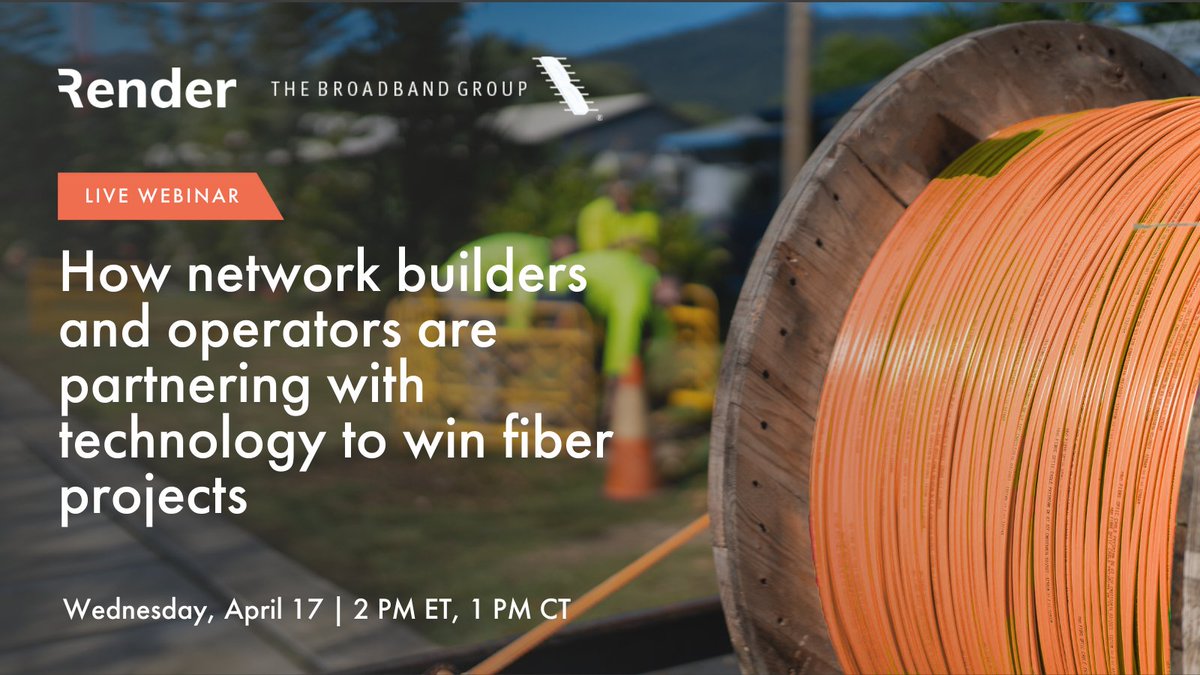 RenderNetworks's tweet image. Are you an EPC or network builder looking to compete for upcoming #BEAD and fiber projects? 

Join @RenderNetworks and The Broadband Group to learn how leading builders are utilizing technology to meet their customers&apos; funding and deployment goals. bit.ly/43NchNF
