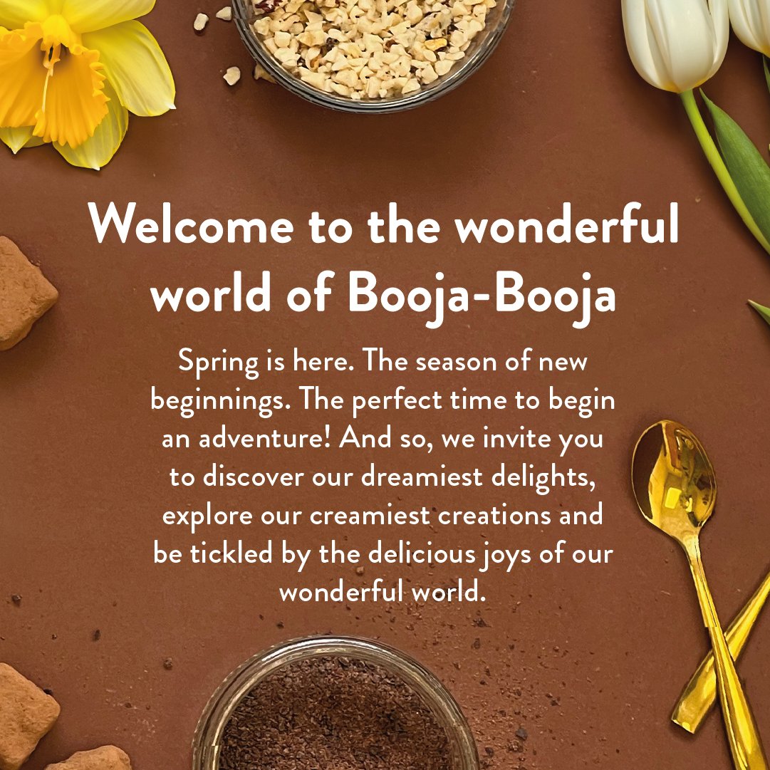 Spring is here. The season of new beginnings. The perfect time to begin an adventure! So we invite you to discover our dreamiest delights, explore our creamiest creations & be tickled by the delicious joys of our wonderful world #BoojaBooja #Vegan #Organic #DairyFree #GlutenFree