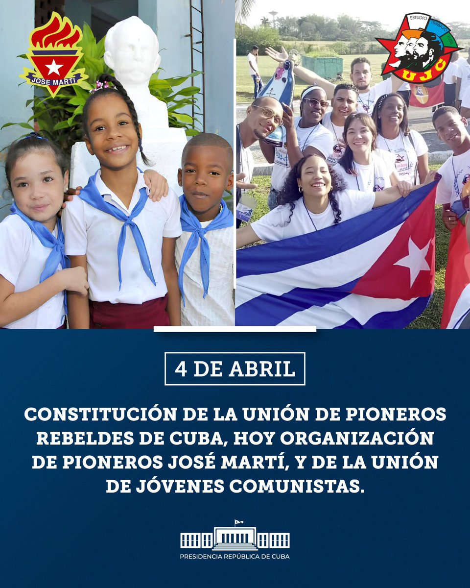 ¡Felicidades a los pioneros y jóvenes cubanos! 🇨🇺 #Cuba ❤️