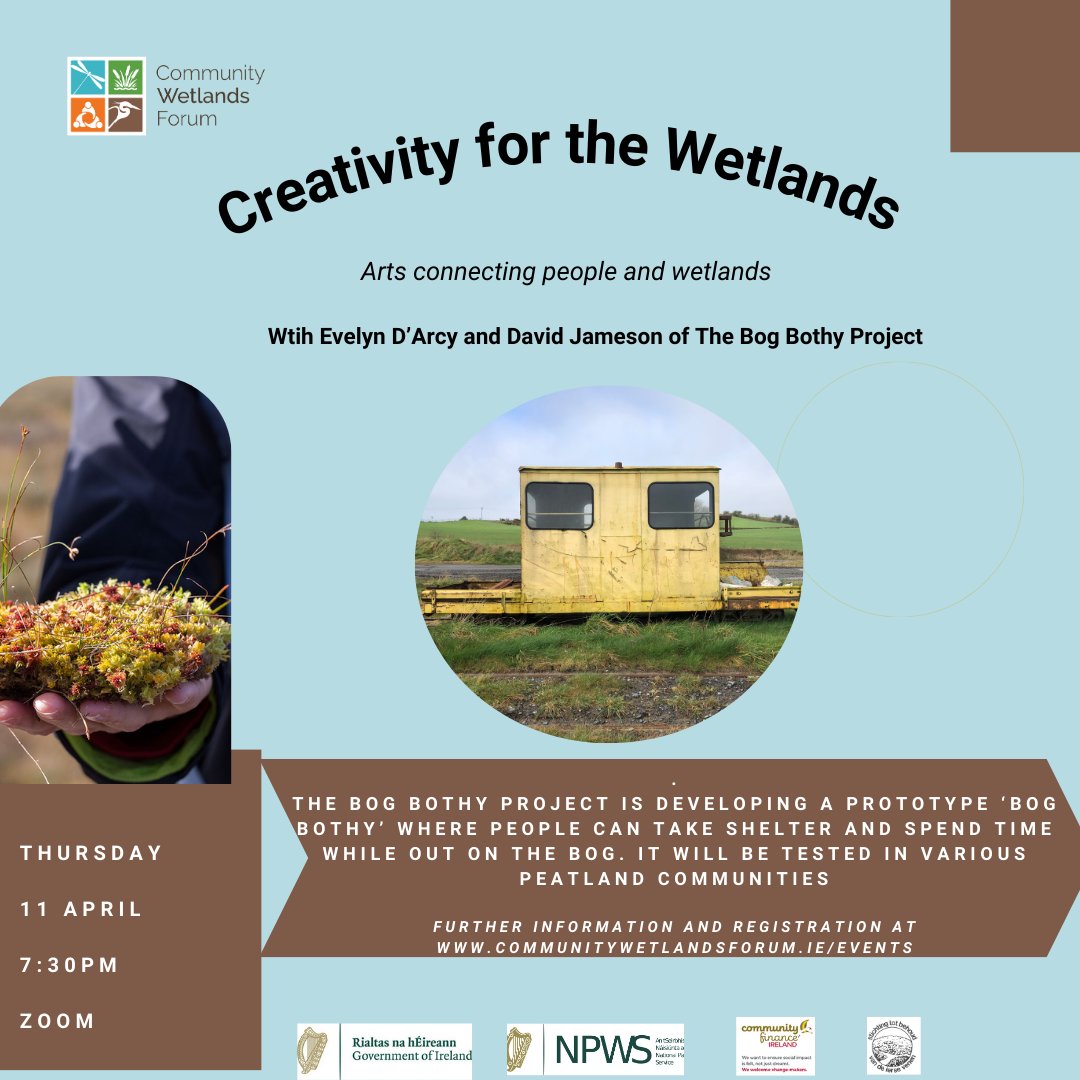 'Bog Bothy' seeks to explore ways that architecture can strengthen our relationship with the peatlands, creating spaces for shelter, retreat and deep engagement with the bog landscape. Join us on Thurs 11 April at 7:30pm to learn more. Register: zoom.us/meeting/regist…