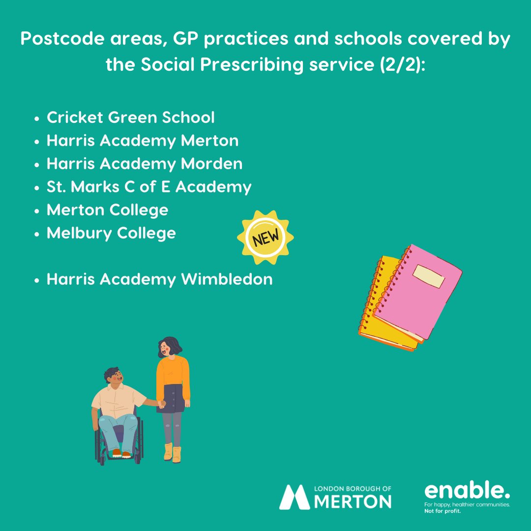 Enable Health and Wellbeing (@enablehw) on Twitter photo We now take self-referrals for our young person social prescribing programme in Merton!
If you’re a young person or parent/guardian of a young person wishing to use the service please click the self-referral link the link in our bio or email us cypmerton@enablelc.org.
#wellbeing We now take self-referrals for our young person social prescribing programme in Merton!
If you’re a young person or parent/guardian of a young person wishing to use the service please click the self-referral link the link in our bio or email us cypmerton@enablelc.org.
#wellbeing