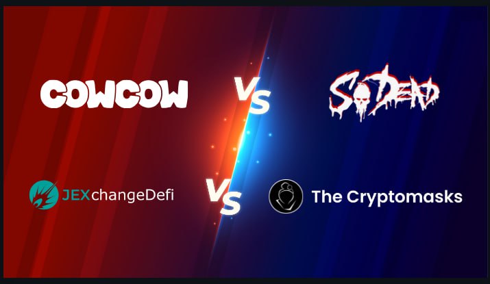 🚨It's time to present the 4️⃣ challengers who will face off in our 2 duels of the week ⚔️ 🏆 2 duels for 2 winners When ? 📅 ➡️ Monday 8th, @wecowcow VS @SoDeadNFT. ➡️ Wednesday 10th, @JEXchangeDefi VS @TheCryptomasks . The winners will face off on Friday 12th to share the…