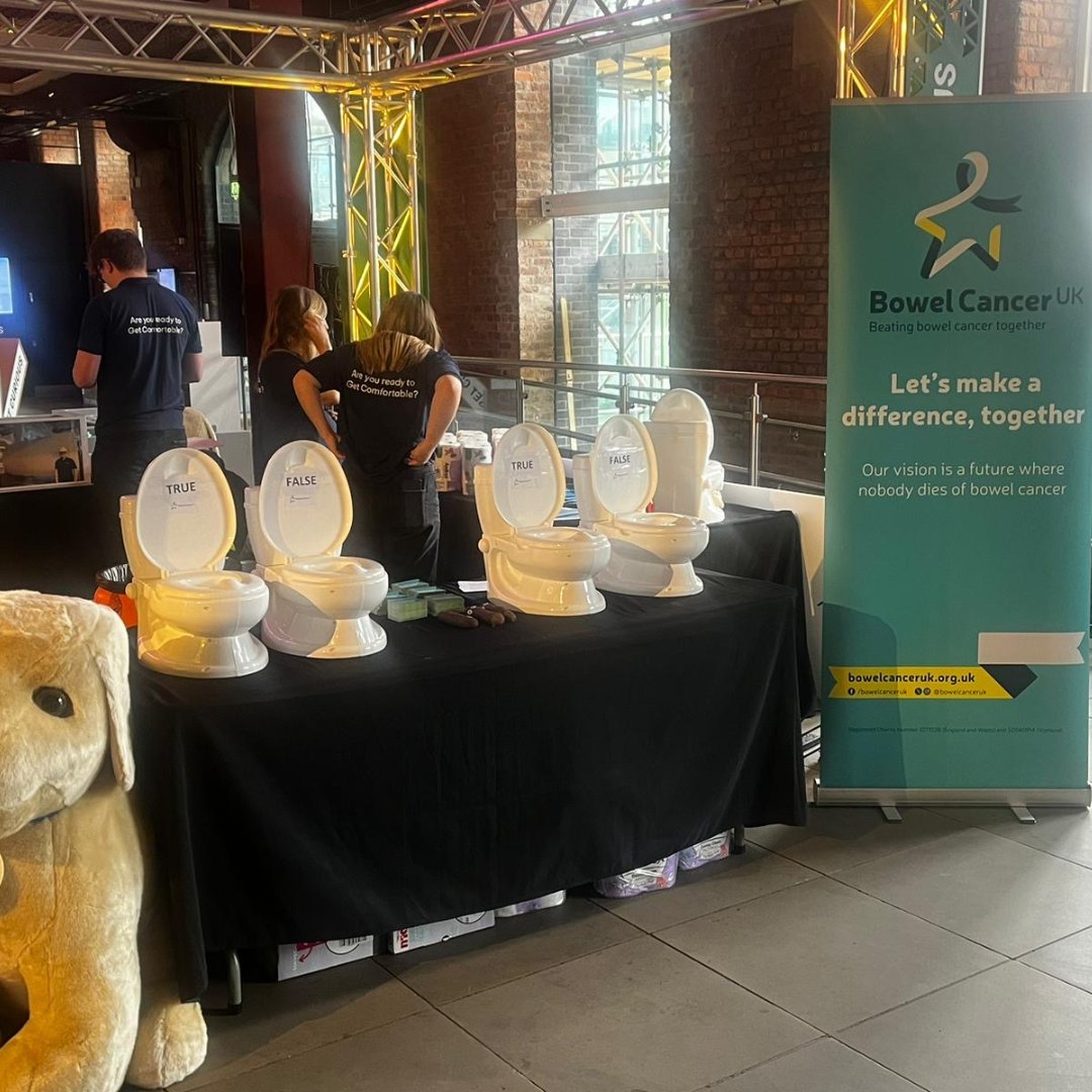 Yesterday, we visited @sim_manchester’s Operation Ouch! Food, Poo and You event with our partners @Andrex_UK. We spoke about the importance of overcoming toilet awkwardness so we can all have a healthier relationship with our bodies and bowel health! #BowelCancerAwarenessMonth