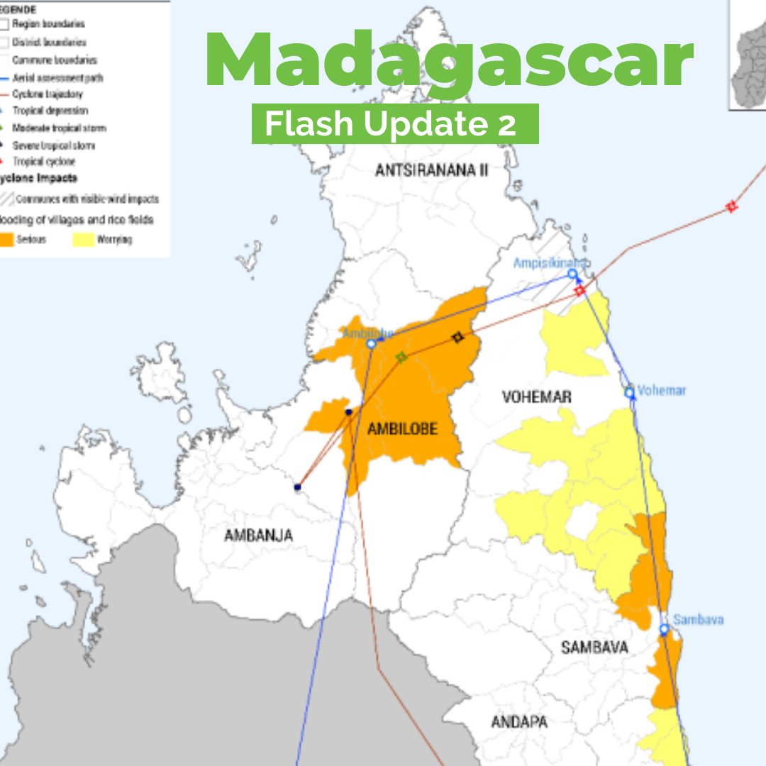 #Madagascar: The Government has declared a national emergency, following 🌀Tropical Cyclone Gamane’s landing which has affected 535,000 people in the north and northeast. Humanitarian partners are calling for additional funding to ramp up the response. reliefweb.int/report/madagas…