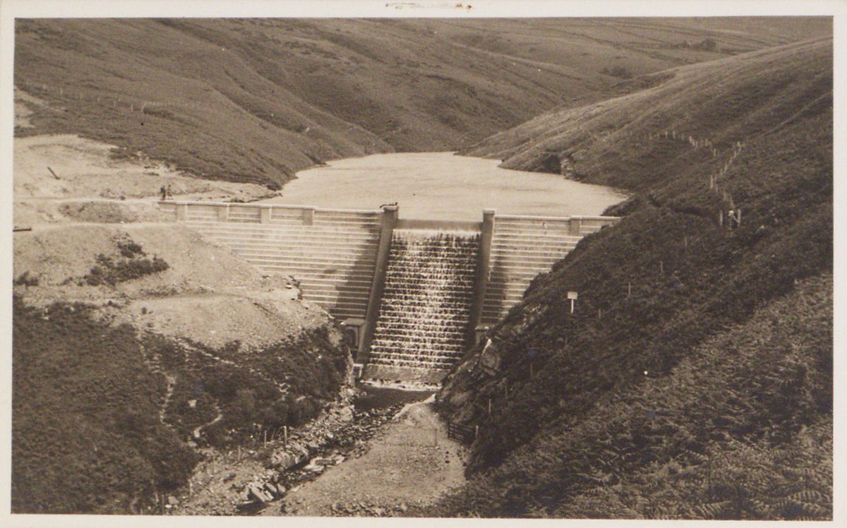 Here's the newly-constructed Block Eary Reservoir in July 1943. The photo comes from #IsleOfMan Water Authority records (1933-2012) recently accessioned by our Archivist Rachel. The reservoir waters now help to generate hydroelectric power. #SomethingNew #Archive30 #ManxArchives