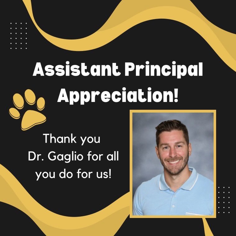Happy Assistant Principal Appreciation Week Dr. Gaglio! 🐯 Thank you for being amazing! 🖤 <a href="/OHS_Tigers/">Oakville High School</a>