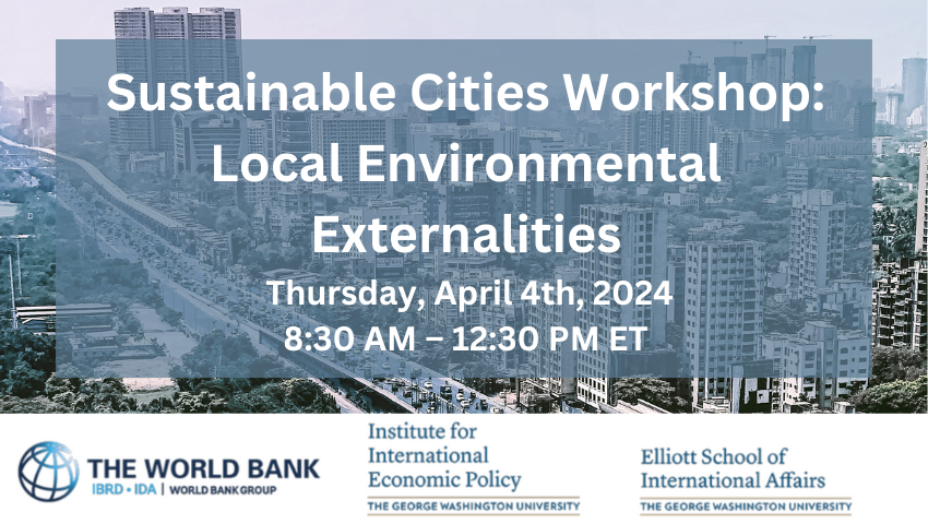 HAPPENING NOW: Join us with @WorldBank for the fourth edition of our #SustainableCities Workshop Series, bringing together experts on the forefront of sustainable urbanization. Today’s workshop will focus on local environmental externalities. Join here: bit.ly/4aiHYkp