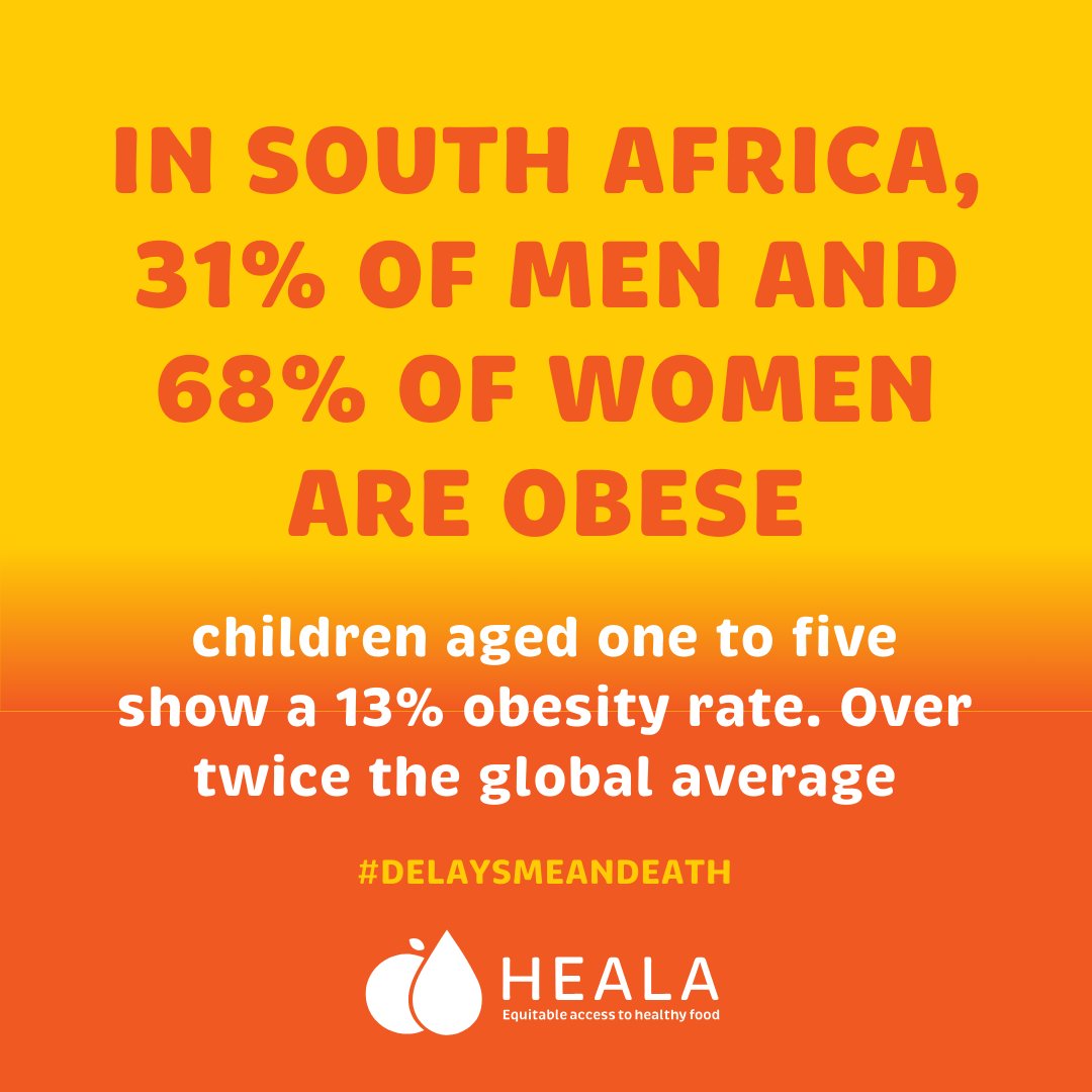 📢 Alert: High obesity rates are a pressing issue in South Africa, especially among women and children. This fuels noncommunicable diseases, a top 10 cause of death. We must prioritize government interventions like the HPL #DelaysMeanDeath #HealthForAll #HPL