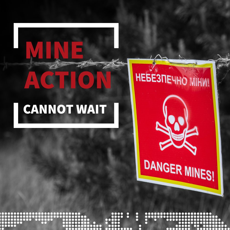 🔻Ongoing fighting is resulting in widespread and heavy contamination from explosive ordnance across #Ukraine. This poses life-threatening dangers to communities, disrupts essential services, and fuels psychological trauma. That is why #MineActionCannotWait ❗