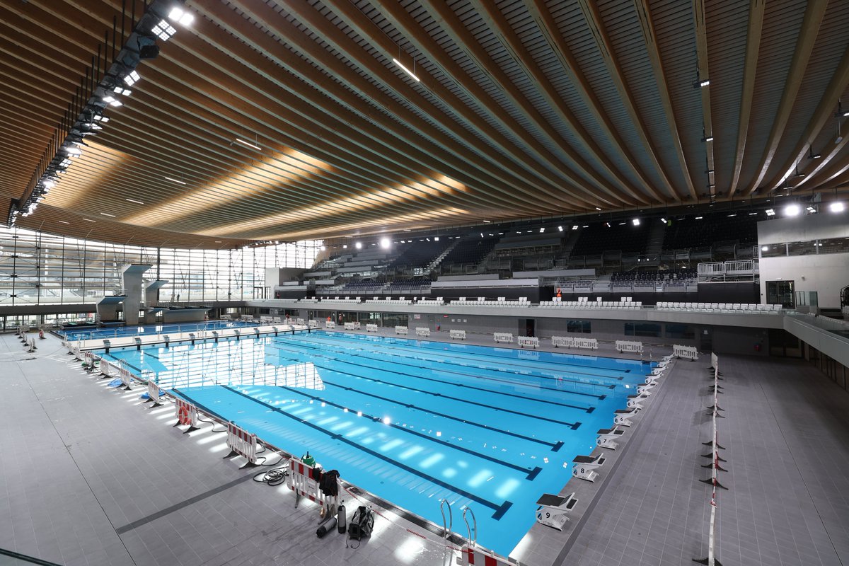The @Olympics Aquatic Center is ready to welcome you! From July 27 to August 10, it will host the diving, waterpolo and artistic swimming events at @Paris2024 💧