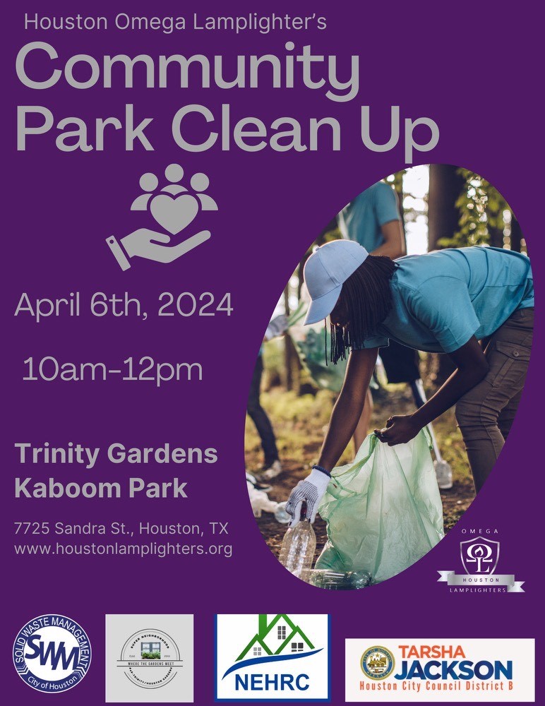 Join #SWMD for a Community Park Clean Up this Saturday, April 6th and celebrate Keep Houston Beautiful Day with us! 🕘10:00 a.m. – 12:00 p.m. 📍 Trinity Gardens Kaboom Park, 7725 Sandra St.