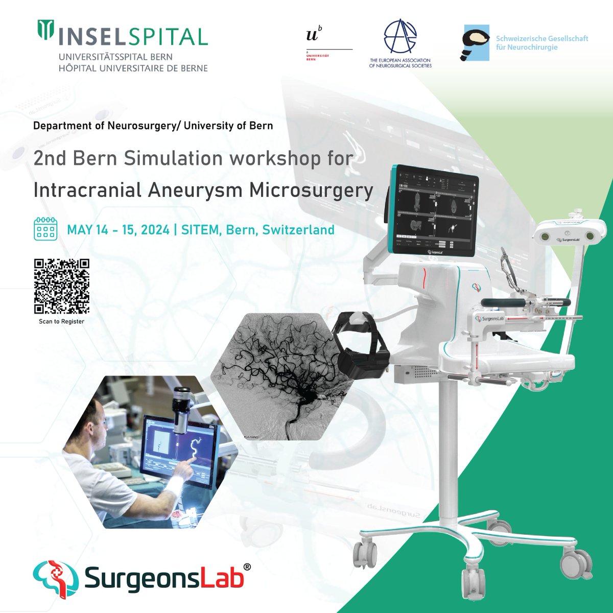 🎉 Join us at the 2nd Intracranial Aneurysm Simulation Workshop, Insel Gruppe University Hospital, Bern, Switzerland, May 14-15. Few seats left! Reserve now: lnkd.in/d4sEy6Ai #neurosurgery