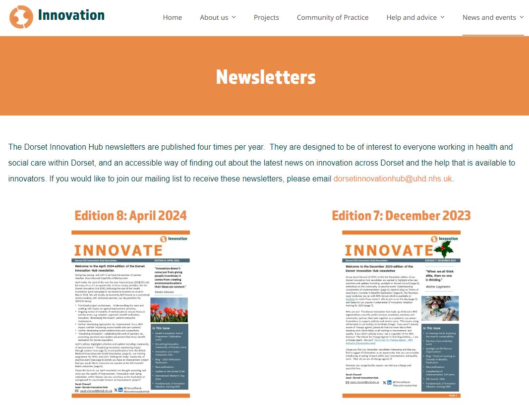 📢The latest #DorsetInnovationHub newsletter is now available at ourdorset.org.uk/innovation/new……The April 2024 edition highlights some of our key recent activities & events as well as recent publications, training opportunities & case studies. Have a read! @ChessellSarah