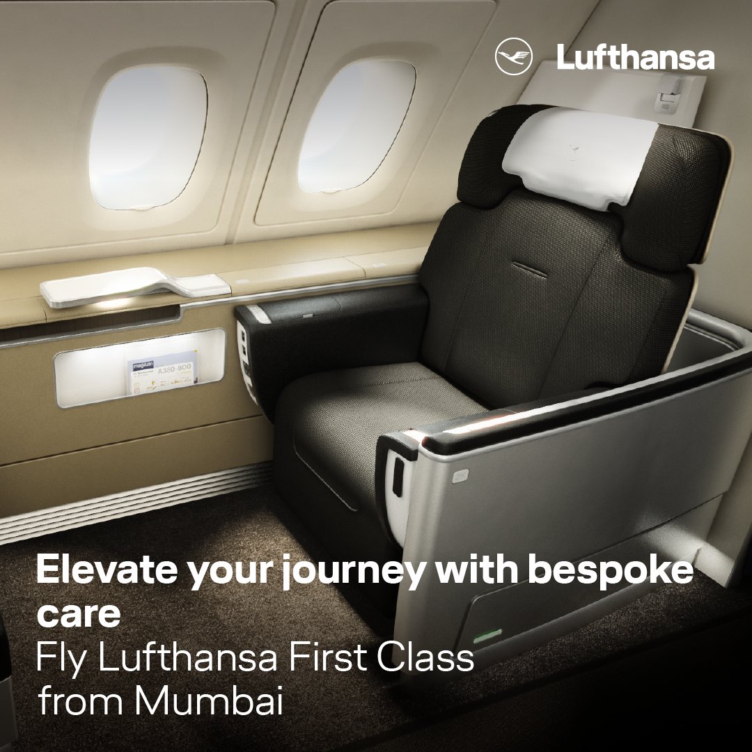 Lufthansa_India's tweet photo. Embark on Lufthansa's First Class journey from Mumbai for unparalleled luxury. Dedicated personal assistants ensure seamless travel while preserving luxurious privacy. Experience curated excellence with #LufthansaFirstClass. https://t.co/N4qrJm3WWg
#FirstClass #A340 #MumbaiMunich https://t.co/kEAOxcJKVN