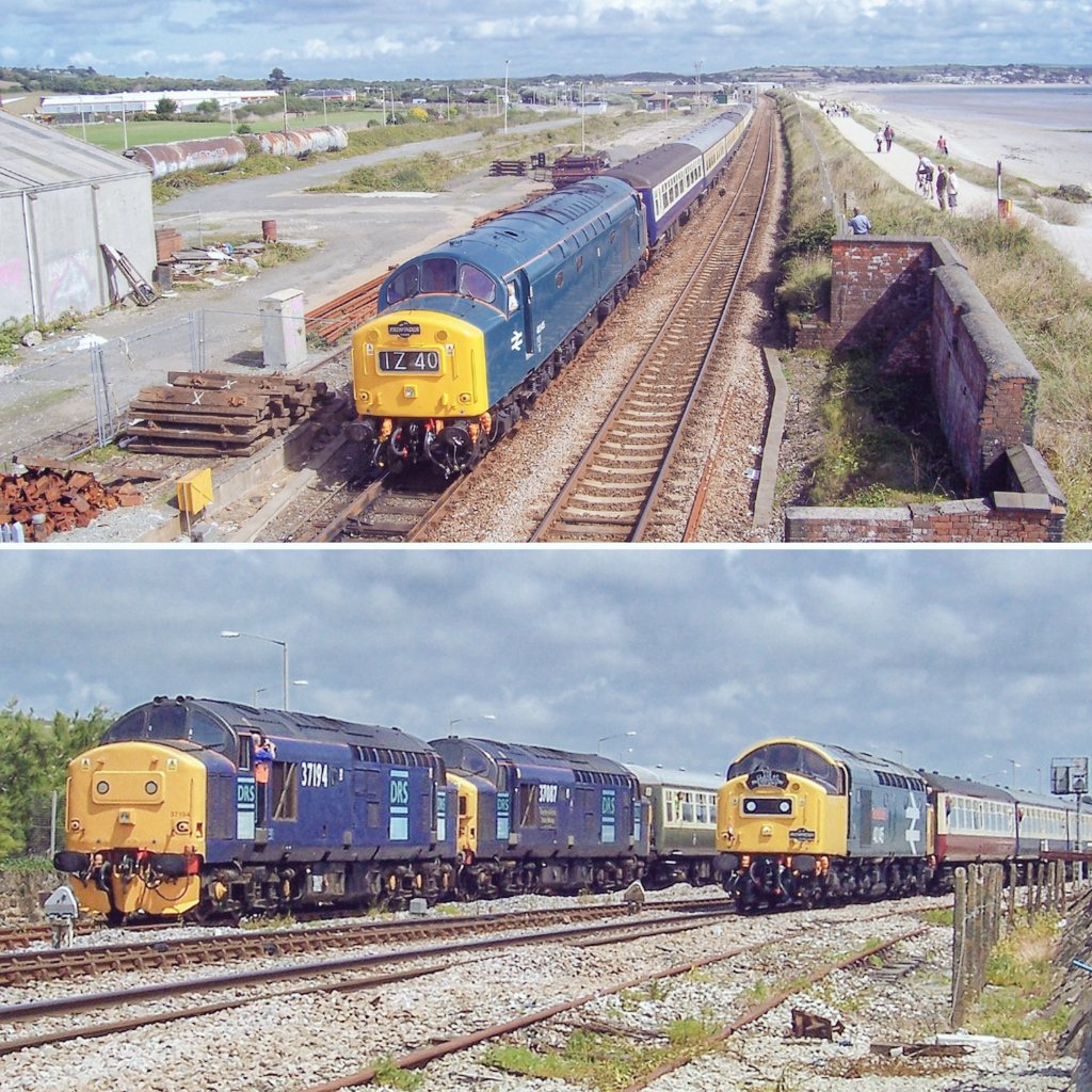 40145 was a popular visitor to the Duchy. It is pictured during Mazey Day Charters to Penzance in 2006 and 2008. Ponsandane sidings look very different today! @PathfinderTours @cfpsnews @railexpress @railwaysillus