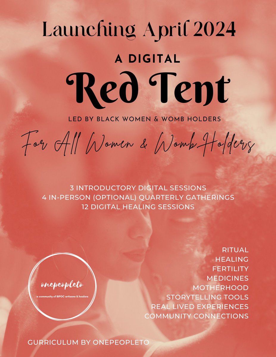 Come together as @onepeopleTO hosts a series on Reclaiming the Red Tent for #women and womb-holders. Three FREE online sessions take place April 9, 10, 11 @ 7 p.m. Learn about the program and reserve your spot at onepeopleto.ca. #Reclaim. #Inspire. #Heal. #Transform.