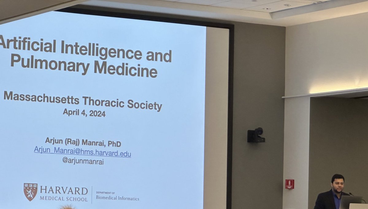Massachusetts Thoracic Society (MTS) (@massthoracic) on Twitter photo First talk!
“Artificial Intelligence and Its Potential Impact on Pulmonary Medicine” by Deputy Editor of <a href="/NEJM_AI/">NEJM AI</a> of <a href="/harvardmed/">Harvard Medical School</a> and <a href="/BIDMChealth/">BIDMC</a>, <a href="/arjunmanrai/">Arjun (Raj) Manrai</a>! First talk!
“Artificial Intelligence and Its Potential Impact on Pulmonary Medicine” by Deputy Editor of <a href="/NEJM_AI/">NEJM AI</a> of <a href="/harvardmed/">Harvard Medical School</a> and <a href="/BIDMChealth/">BIDMC</a>, <a href="/arjunmanrai/">Arjun (Raj) Manrai</a>!