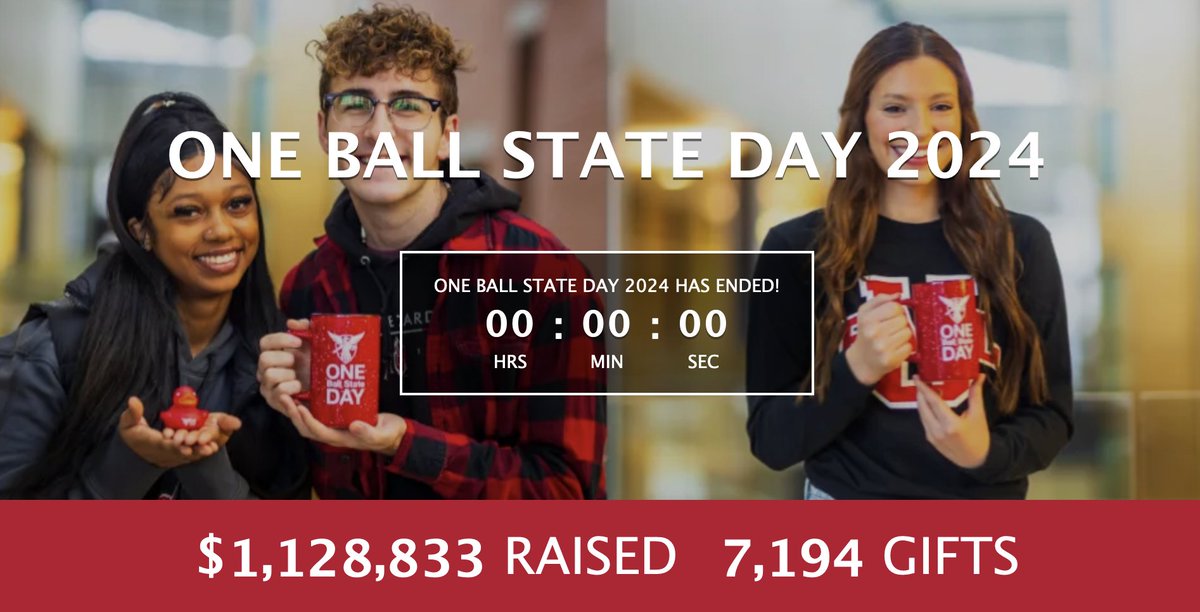 I am grateful to everyone at @BallState who participated in #OneBallState Day yesterday. Every year, this incredible event reminds me of why I am so fortunate to serve as the President of this University.