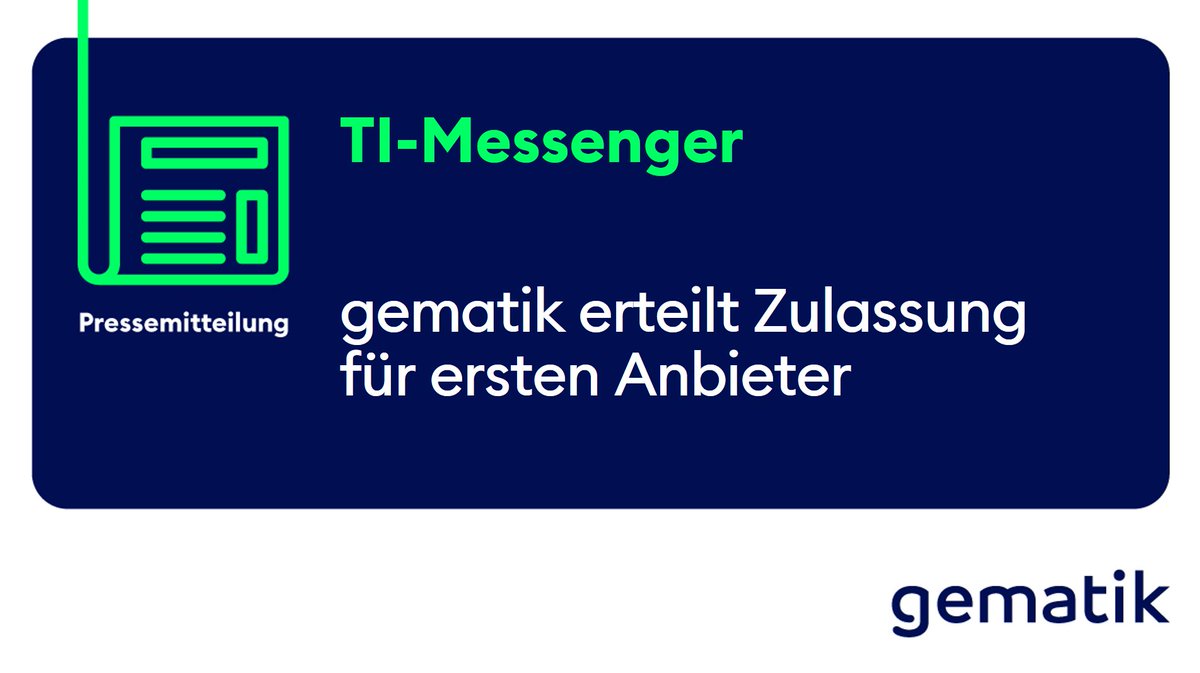 Erster #TIMessenger-Anbieter zugelassen: Die gematik hat Famedly GmbH die Zulassung für ihren TI-Messenger erteilt. Weitere Unternehmen und Lösungen werden folgen. Weitere Infos: gematik.de/newsroom/news-… #DigitalHealth #TI #Digitalisierung