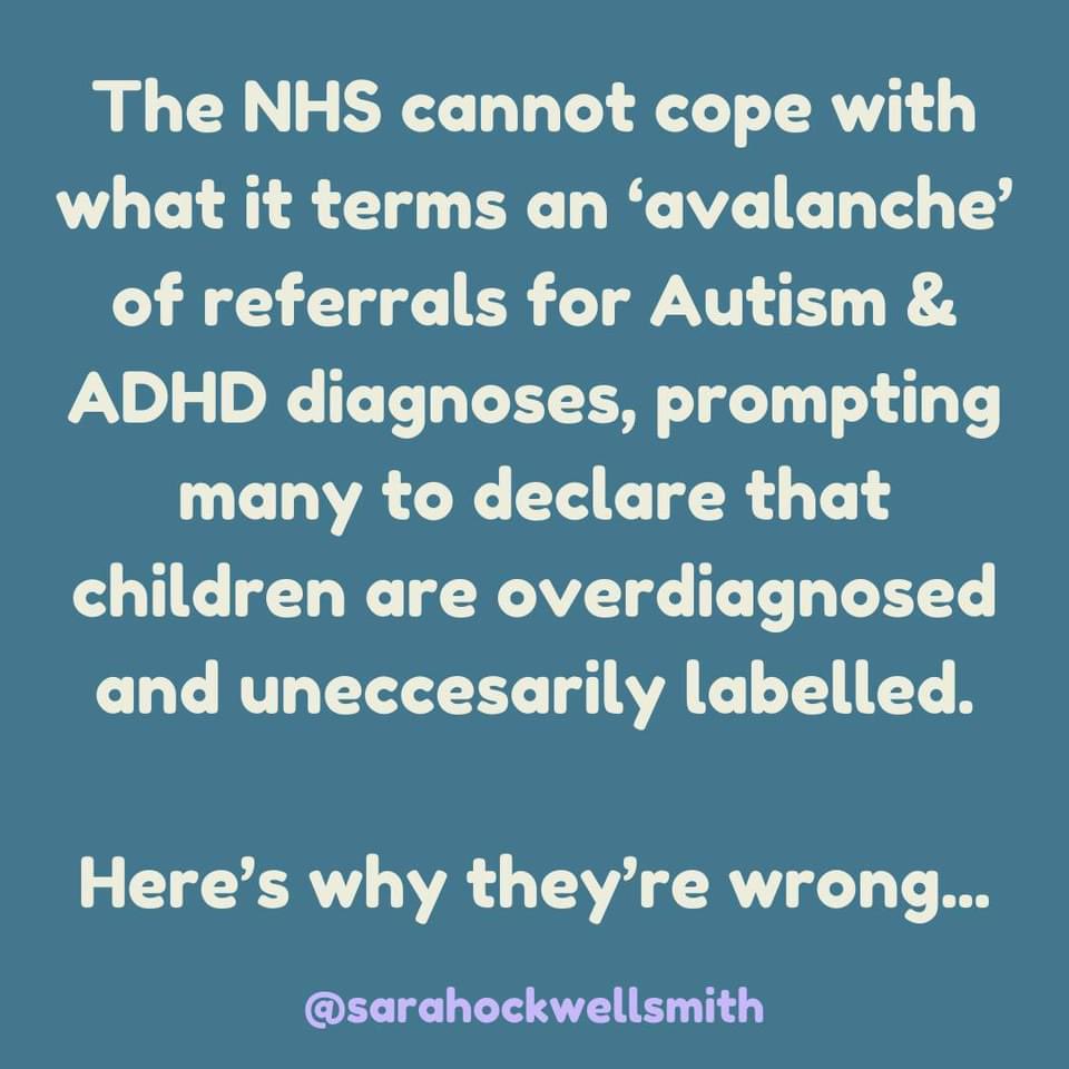 I am so angry with the current debate around over-diagnosing ADHD in particular. A thread 🧵… #autism #adhd