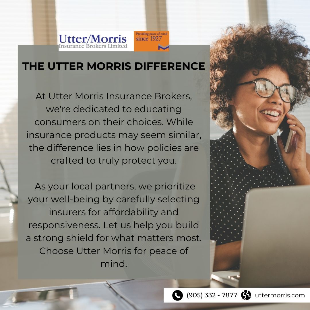 At Utter Morris, we strive to provide you with insurance policies that provide peace of mind! Our team of experienced brokers will help find the coverage policy that best fits your needs. Connect with us today to learn more about the Utter Morris difference! #whychooseus