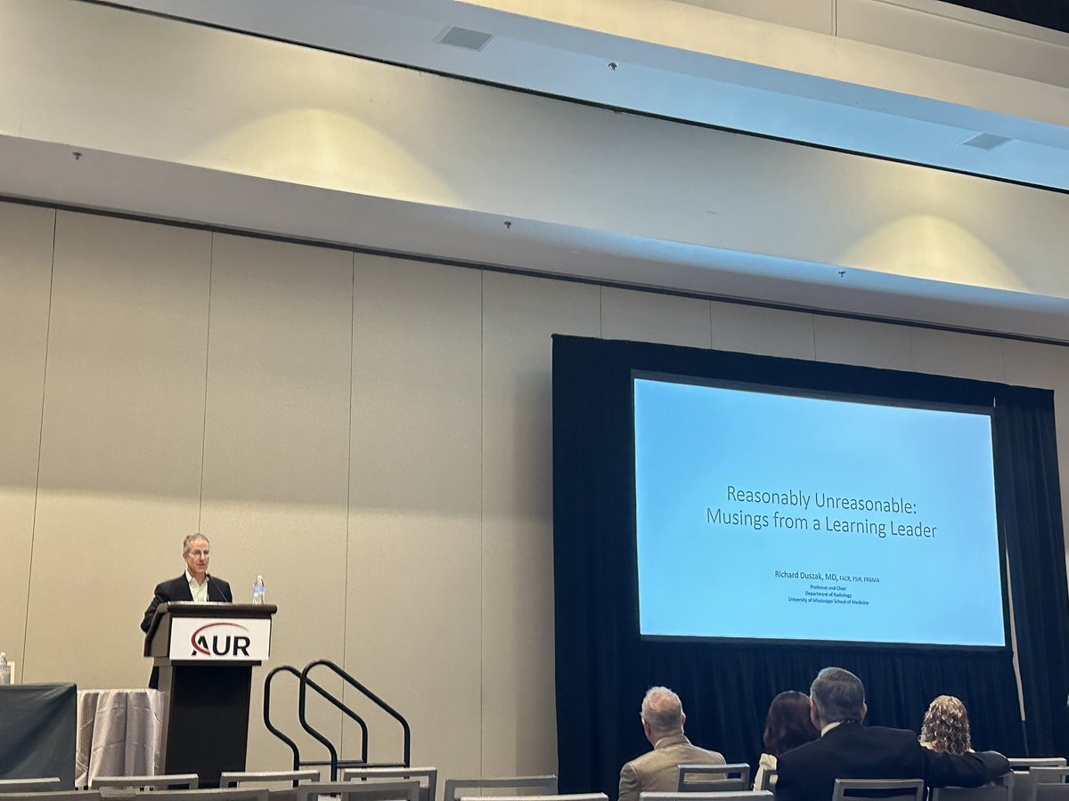 📢 Live now! Dr. @RichDuszak speaking at #AUR24 Brogden panel! 🌟 Integrating Learning Healthcare Systems into an Academic Radiology Department: “Reasonably Unreasonable: Musings from a Learning Leader”