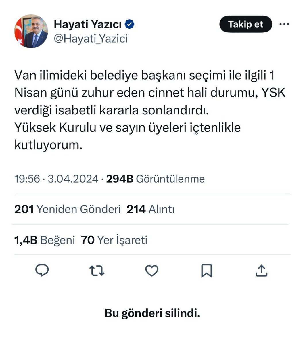 İnsan olmak, insan kalmak zor iştir! Yazdığı Twitt'in arkasında duramayan, Tayyip Erdoğan'dan korkup yazdığını silen bu kişi insanlıktan ne kadar nasibini almış olabilir?
