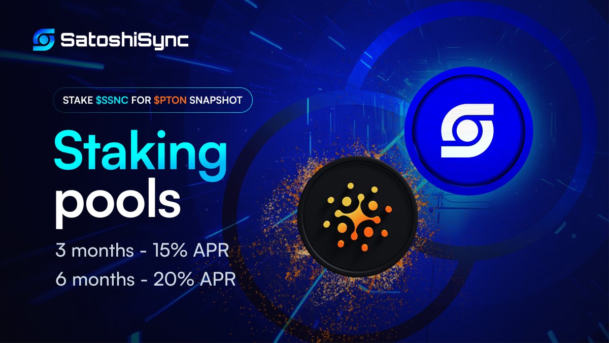 Did you know that you can stake your $SSNC tokens to gain stable rewards? satoshisync.com/app/staking/ There are two possibilities for you to choose from: 3 months long with 15% APR and 6 months with 20% APR Importantly, there will be a snapshot taken, on the 8th of April. Stakers…