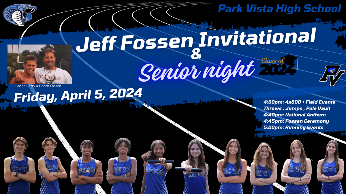 Come out and cheer on your Cobras at their home meet Friday April 5th starting at 4pm. We will also be celebrating  our Seniors!!