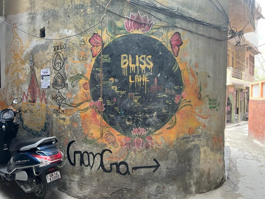 Maps in the Wild: Bliss Lane: Elizabeth sent me these pics of the signs for Bliss Lane in Old Tapovan, you may need to zoom in on the image below to see all of the detail. There is a helpful arrow pointing you towards the Ganges Makes me want to go… dlvr.it/T53cds