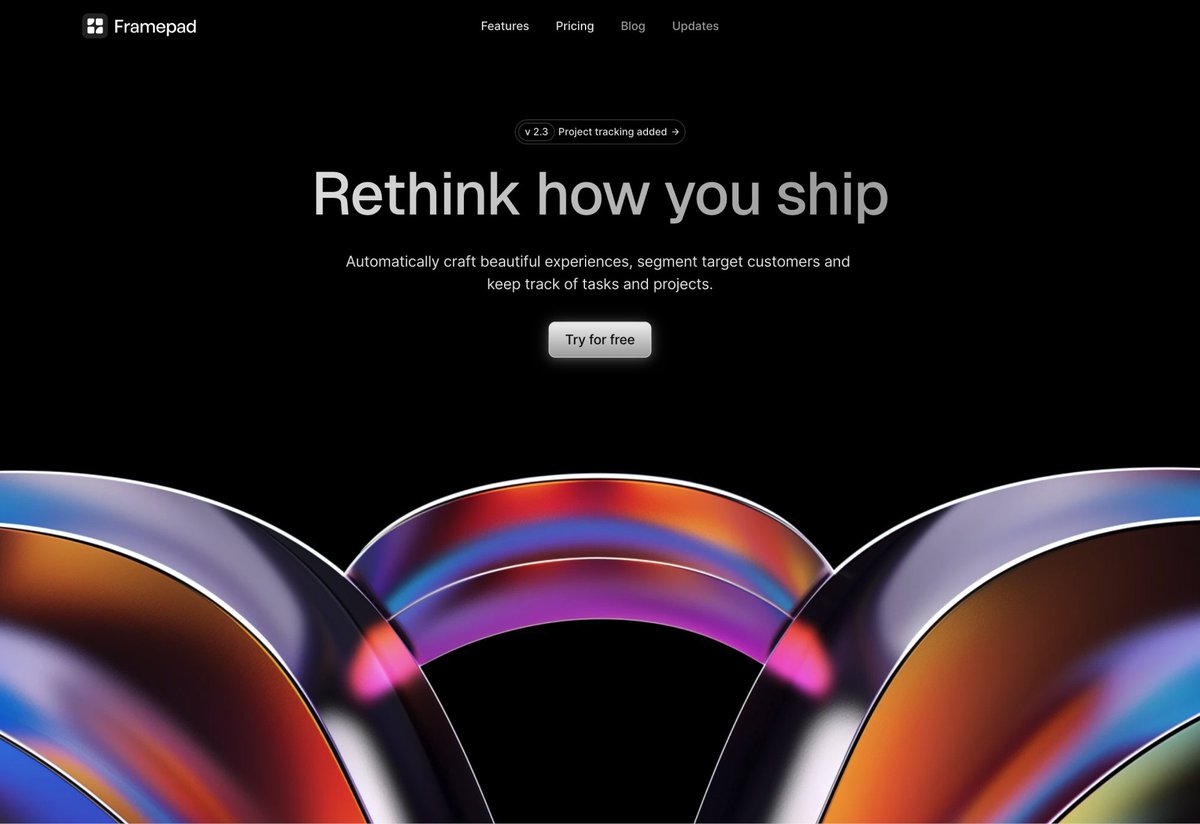Hero section built with framepad.co
