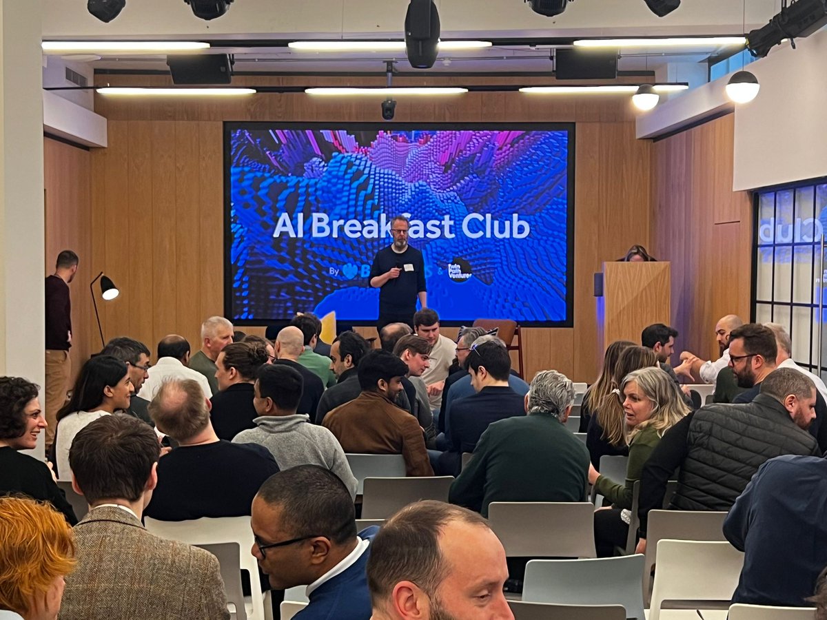 Such a fantastic time yesterday at Rise London for this month's AI Breakfast Club alongside @eagle_labs and @Twinpathvc focusing on Large Language Models. Thank you to all that attended, and stay tuned for our next AI Breakfast Club. #AI #FinTech