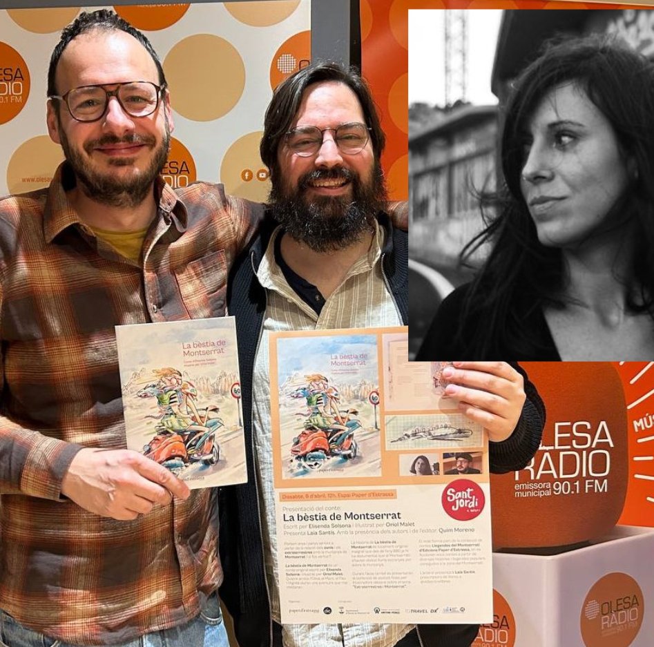 🔴CULTURA | El 6 d'abril a les 12 h a l'Espai <a href="/EPaperdEstrassa/">Edicions Paper d'Estrassa</a>, al carrer dels Arbres 12, es presentarà el nou conte 'La bèstia de Montserrat'.
📻Entrevistem a l'il·lustrador, @OriolMalet; a l'editor, <a href="/quimmoreno/">Quim Moreno Francesch</a> i l'escriptora, <a href="/elisendasolsona/">elisenda solsona</a>: tuit.cat/pmvjb
#Olesa